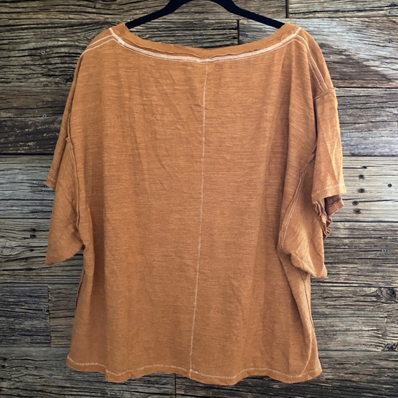 Free People V-Neck Oversized Batwing Tee - Picture 2 of 4